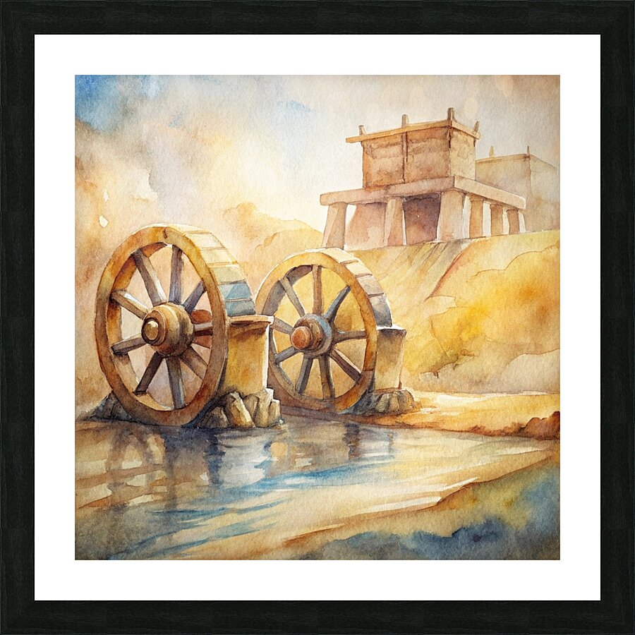ancient egyptian waterwheels 1 Picture Frame print
