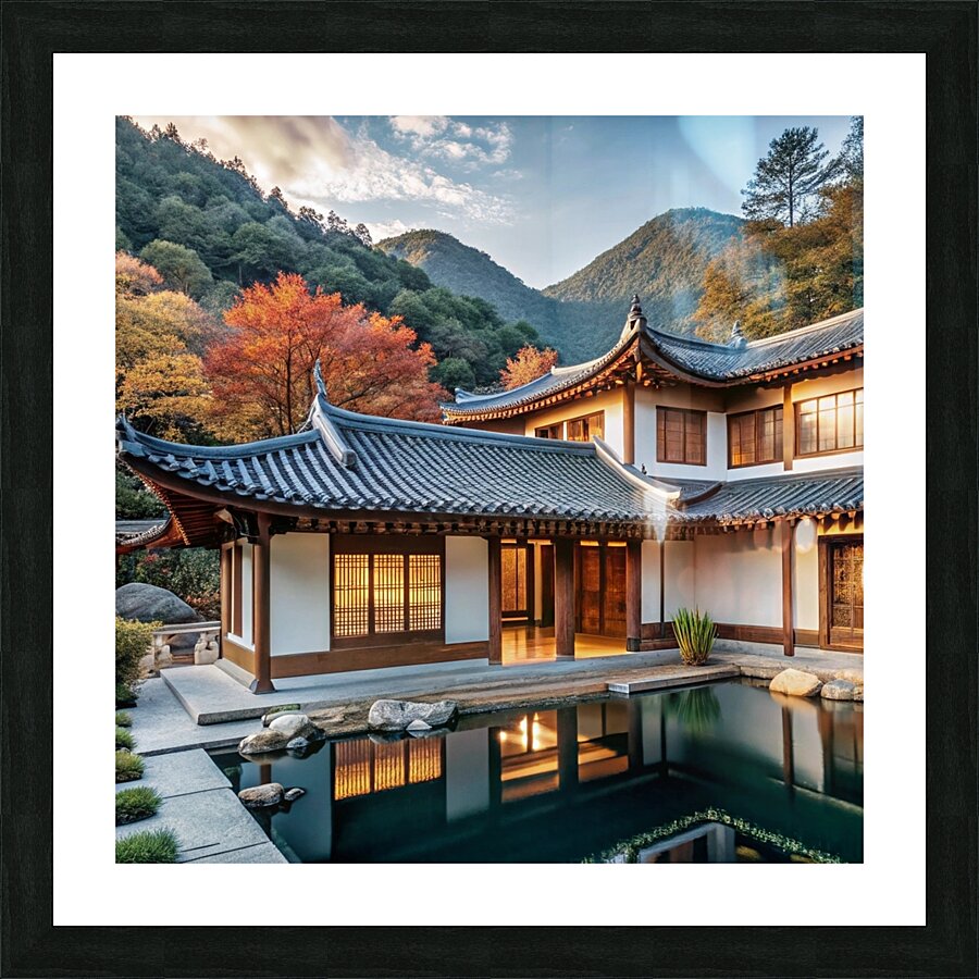       Tranquil Asian Mountain Retreat           Picture Frame print