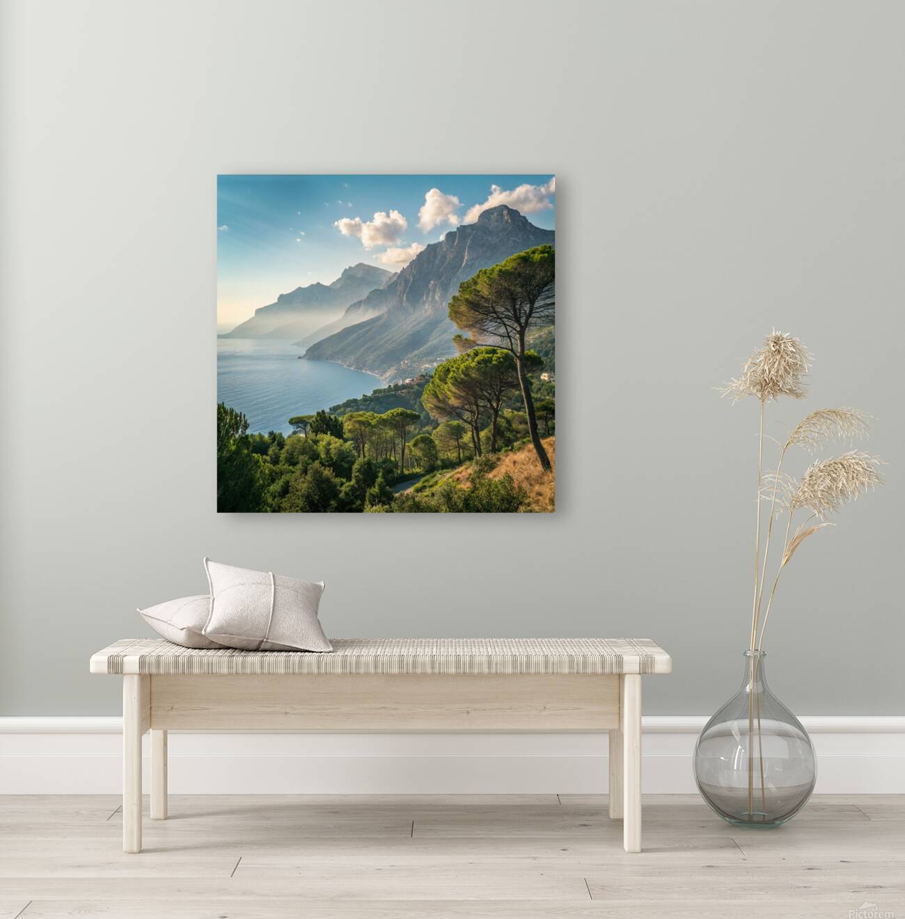 Majestic Coastal Mountains and Serene Sea Reproduction