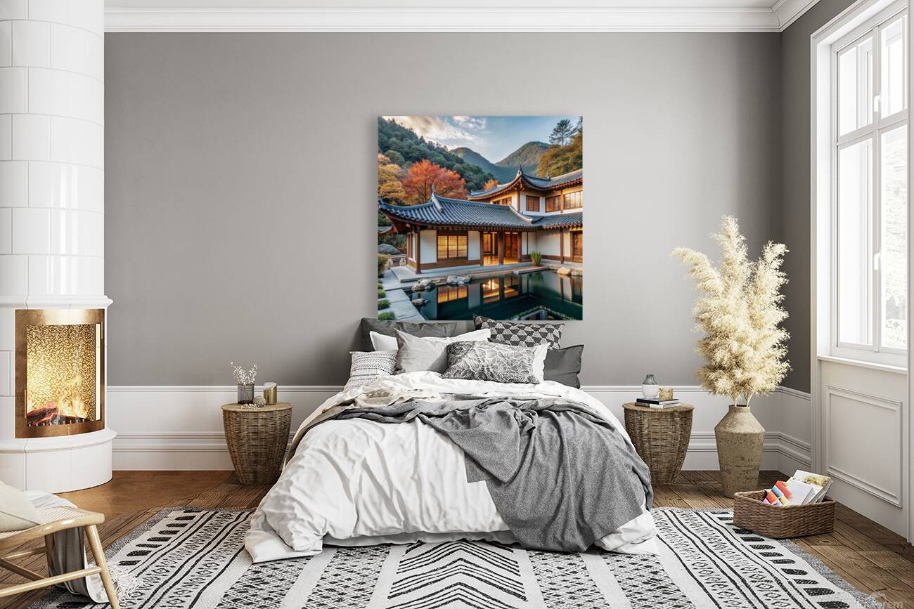       Tranquil Asian Mountain Retreat           Reproduction
