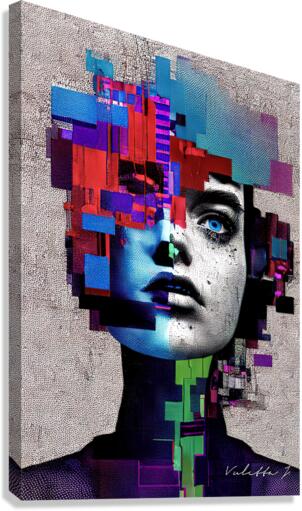 Digitaly Gliched Maze Canvas Print