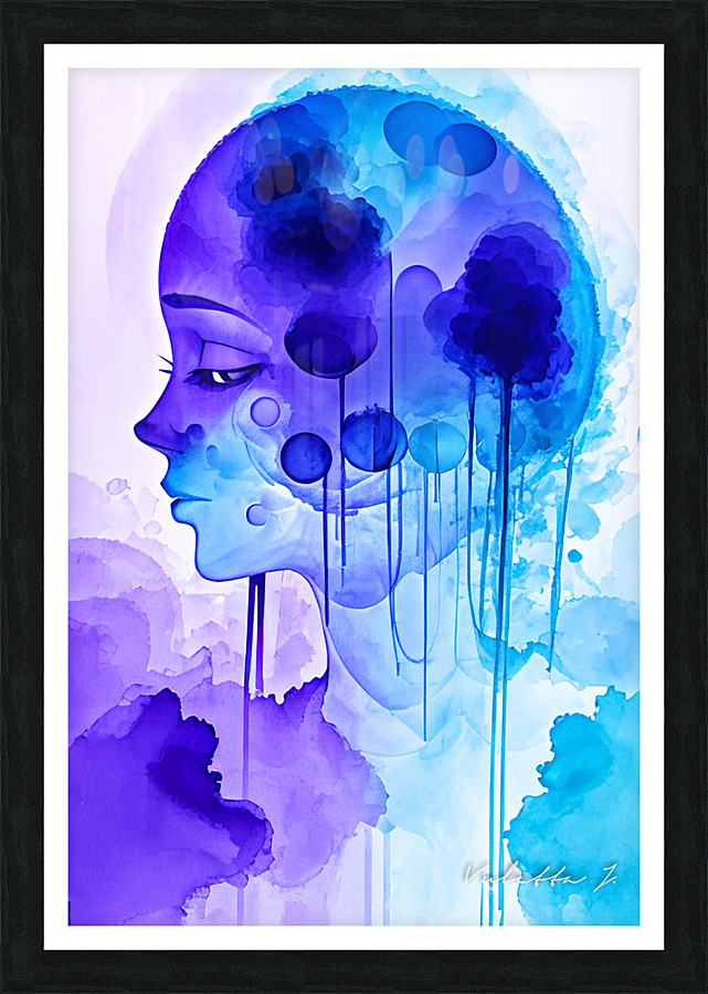 Blue Consciousness Picture Frame print