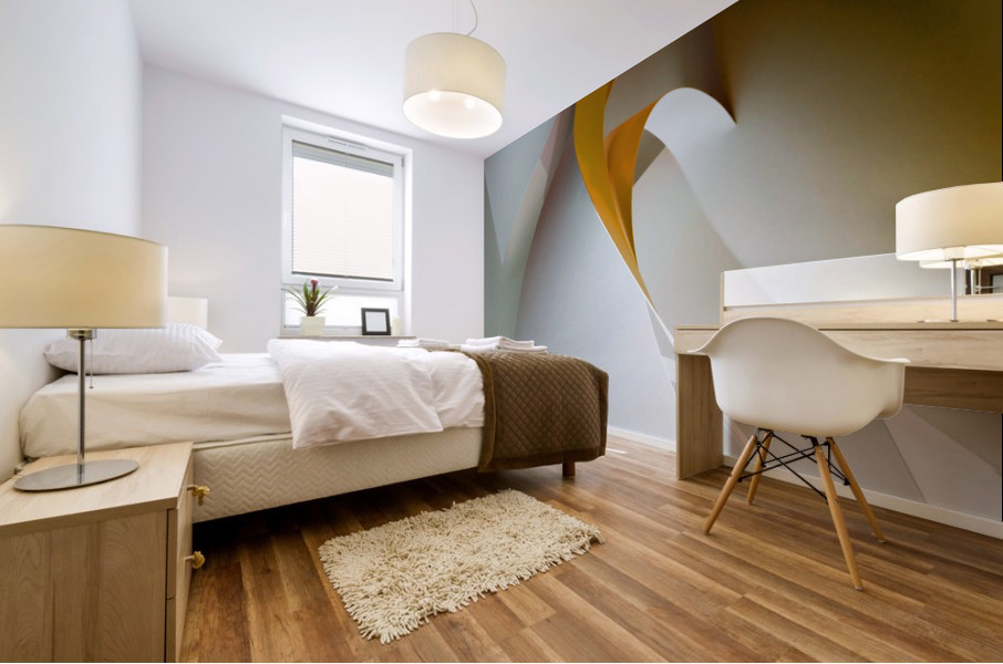 Getting dressed in white Mural print