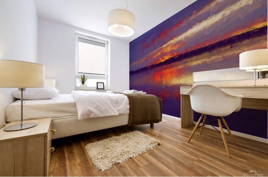 Blue Hour at the Lake Mural print