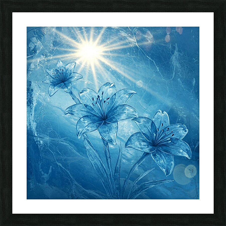 Ice Lilies Picture Frame print