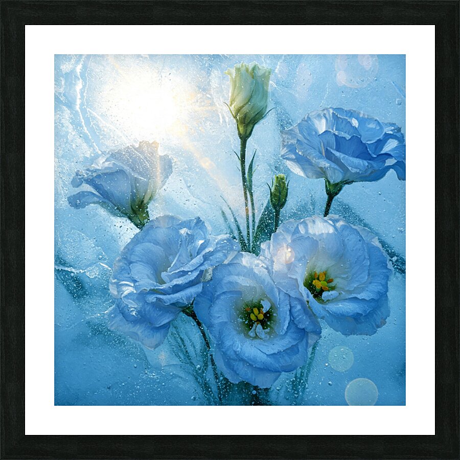 Ice Lisianthus Picture Frame print