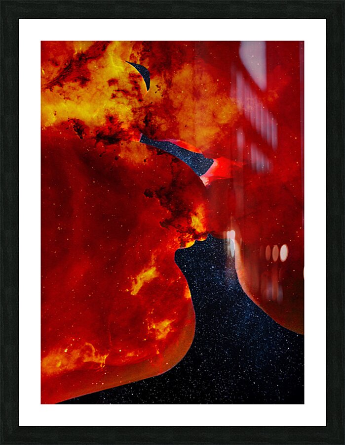Space Kiss Picture Frame print