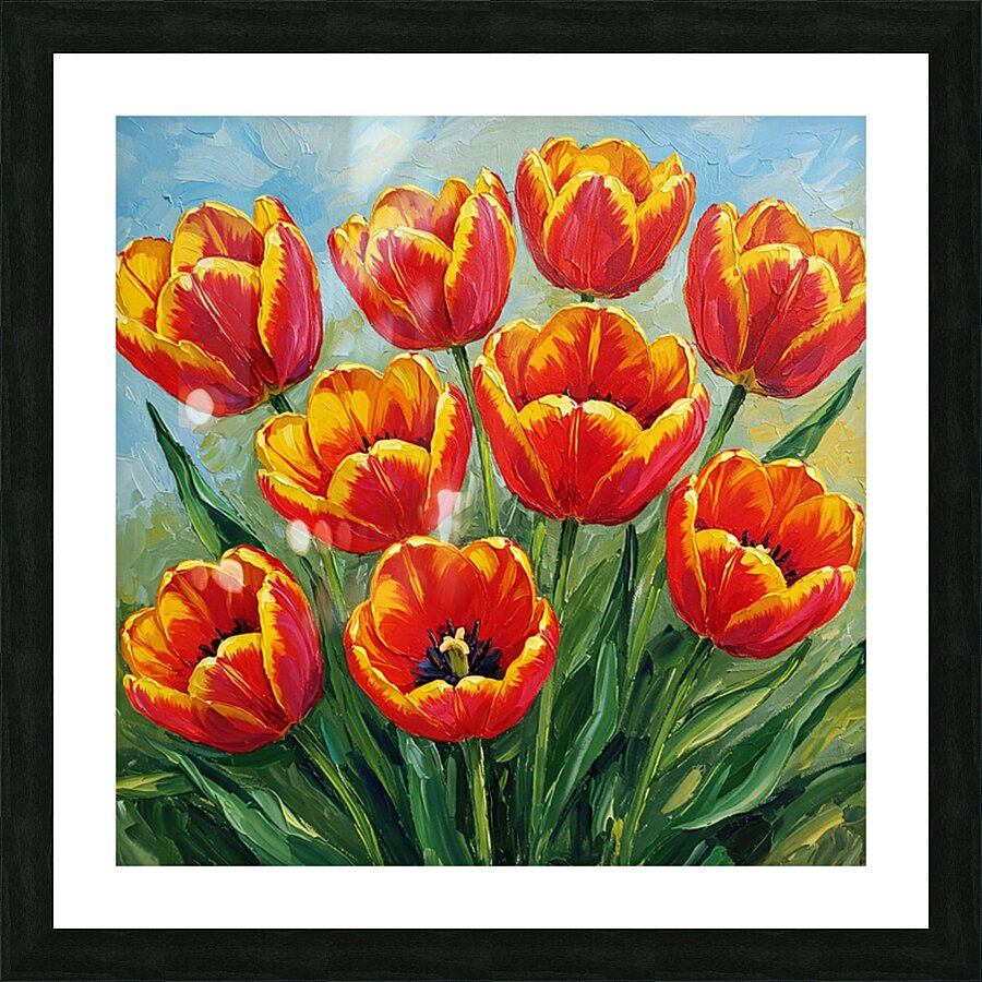 Red Tulips Picture Frame print