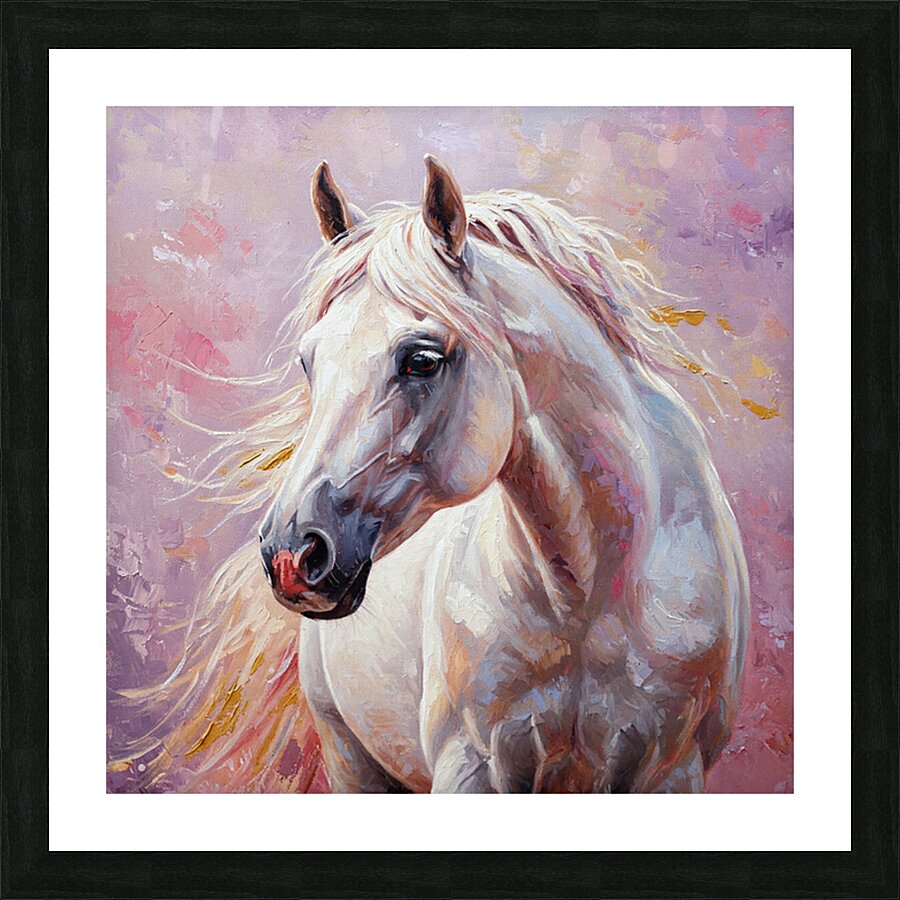 White Horse Picture Frame print