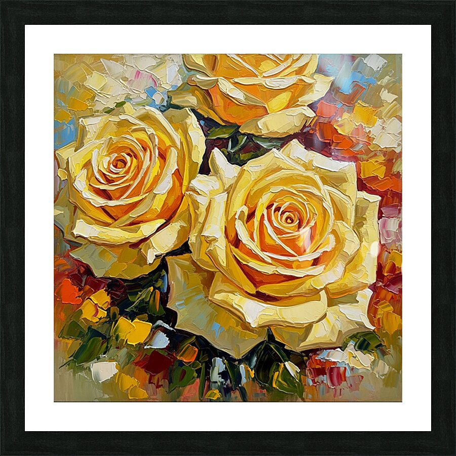 Yellow roses Picture Frame print