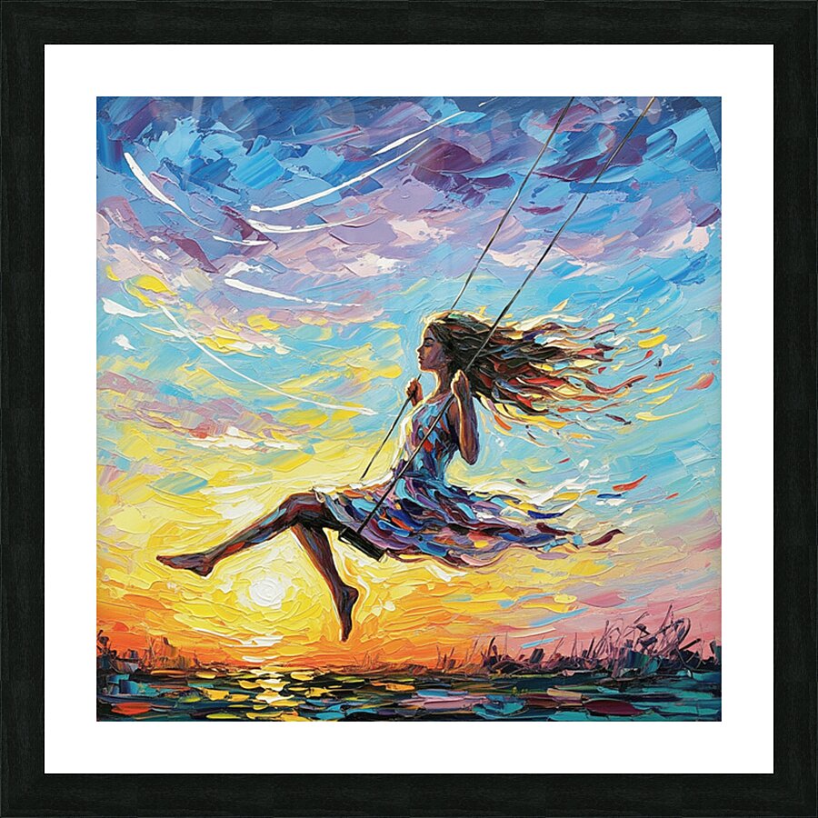 Swinging Through the Sunset Picture Frame print
