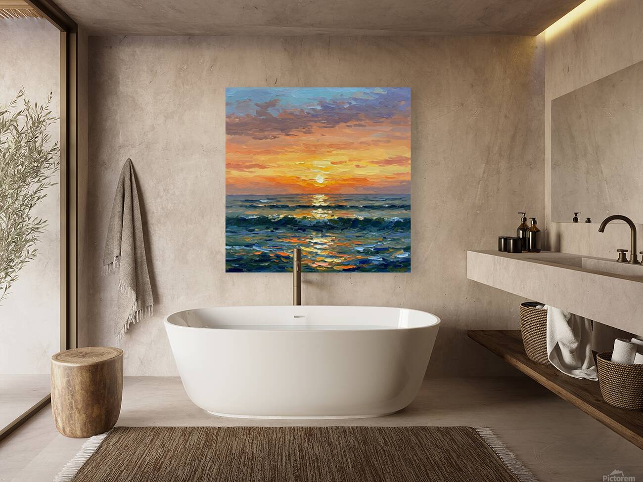 Sunset over the Ocean Reproduction