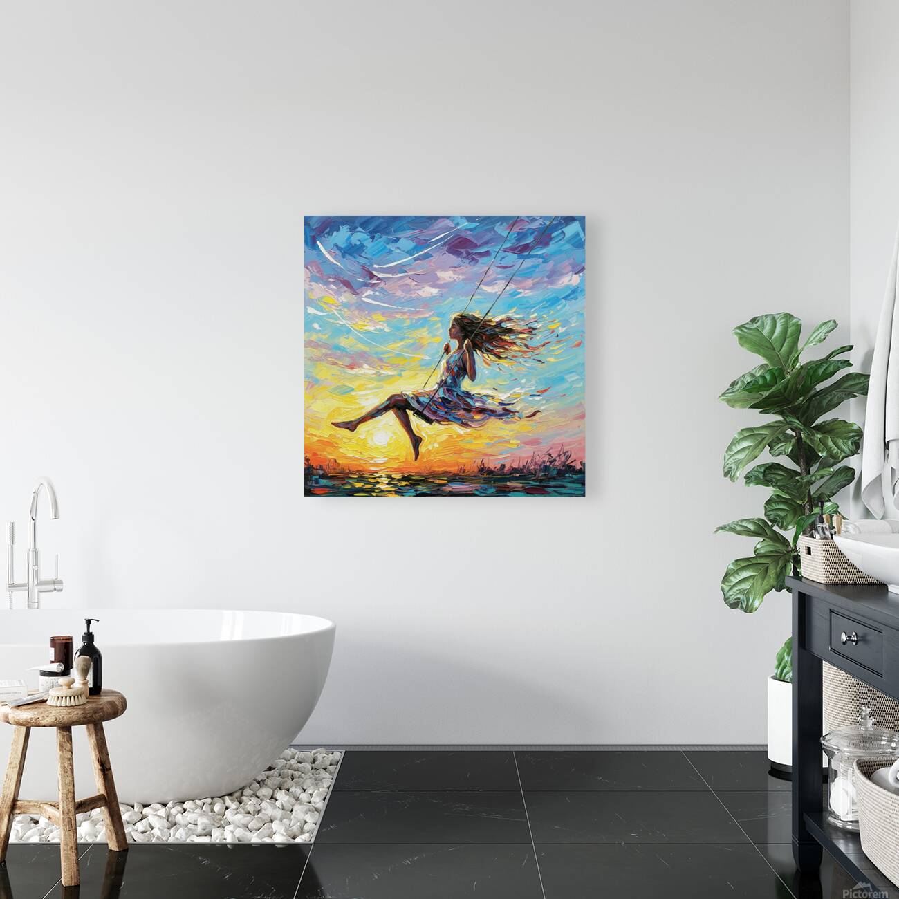 Swinging Through the Sunset Reproduction
