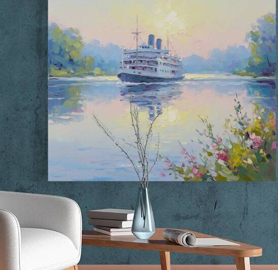 Serene Morning on the River by Alex Mir