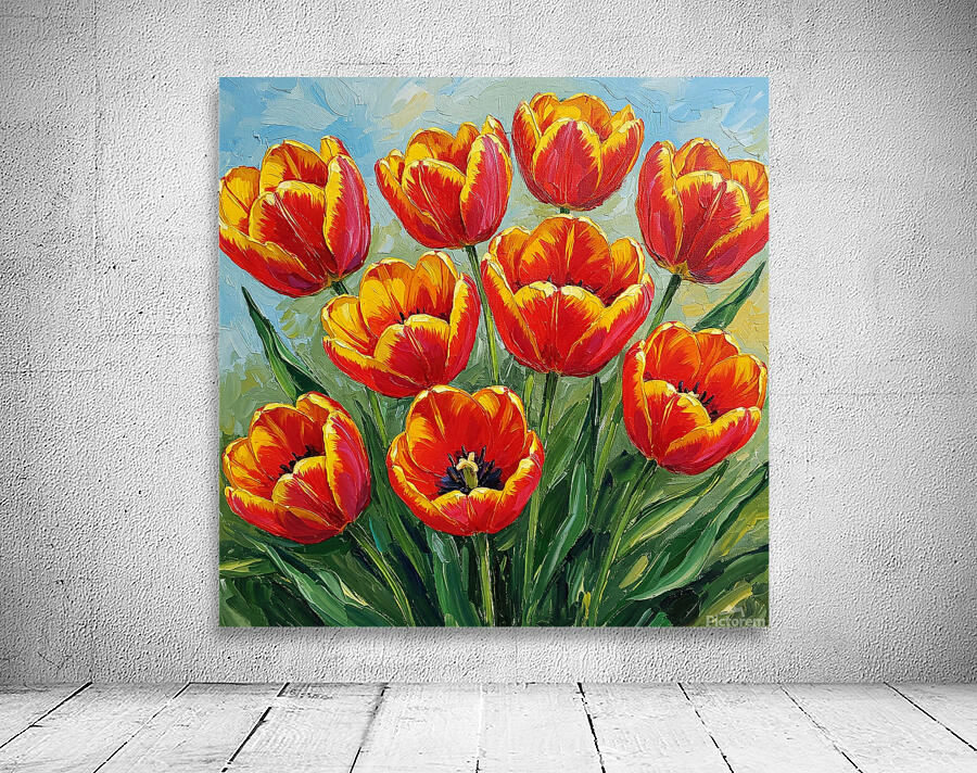 Red Tulips Wall Preview