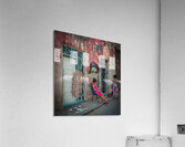 Street Conversation by the Mural Acrylic Print