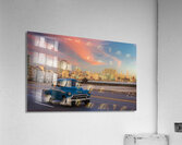Classic Blue Car on the Malecon Impression acrylique