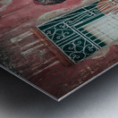 Street Conversation by the Mural Metal print