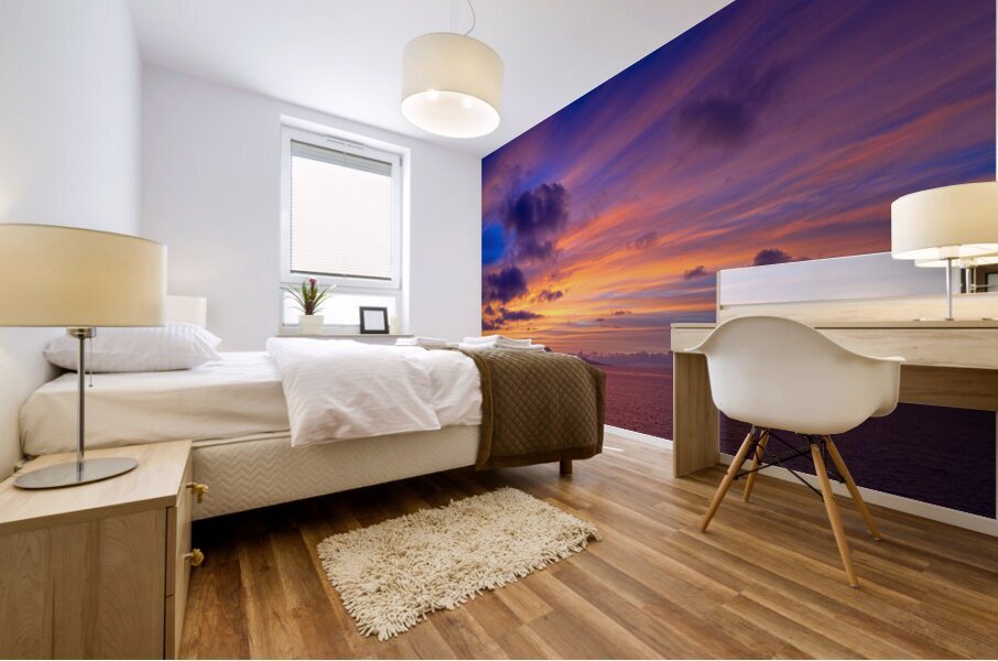 Pastel Skies Over Distant Shores Mural print