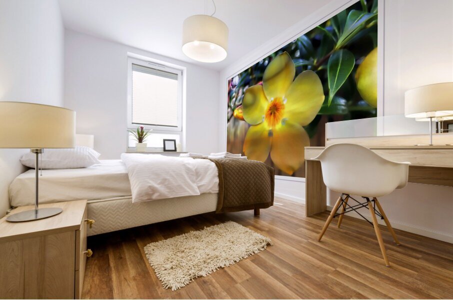 Yellow Flower Glow Mural print