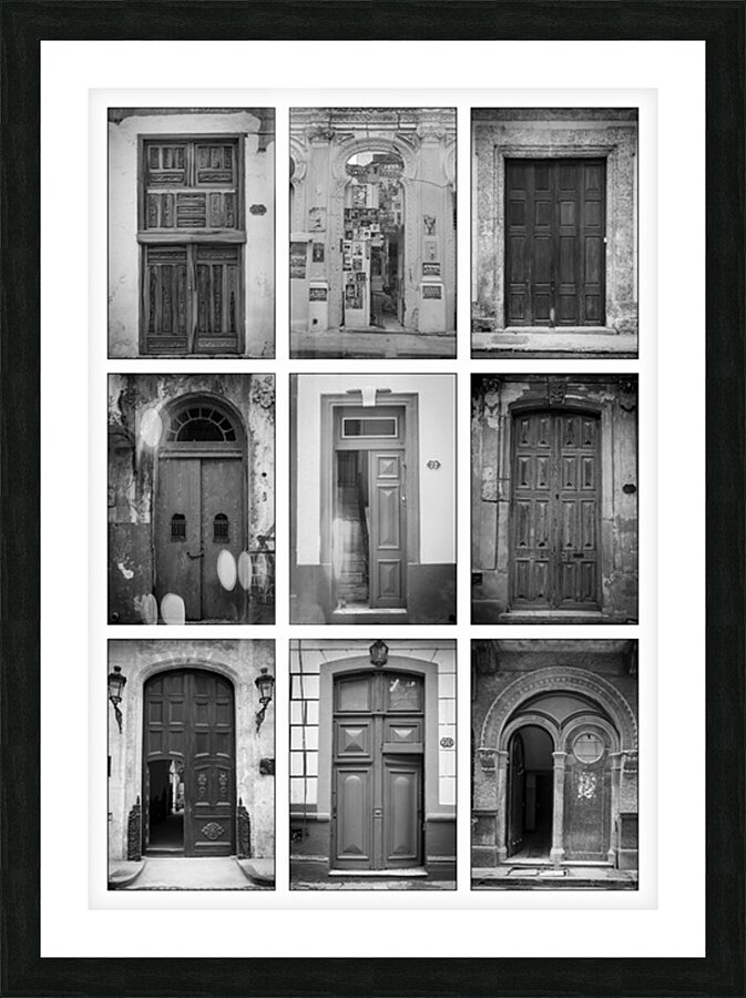 Doors in Black and White Picture Frame print
