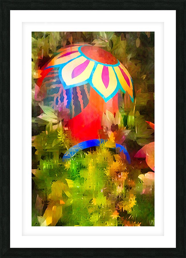 Painted Garden Vase Picture Frame print