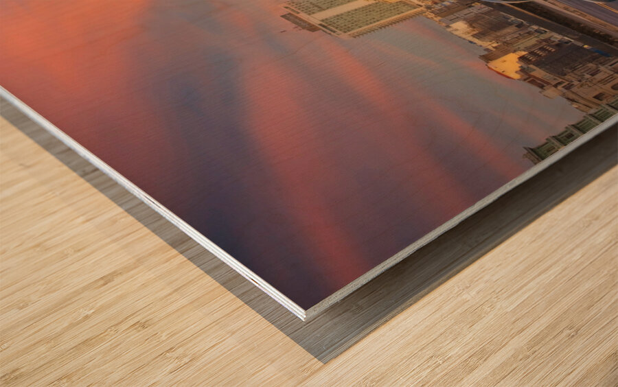 Classic Blue Car on the Malecon Impression sur bois