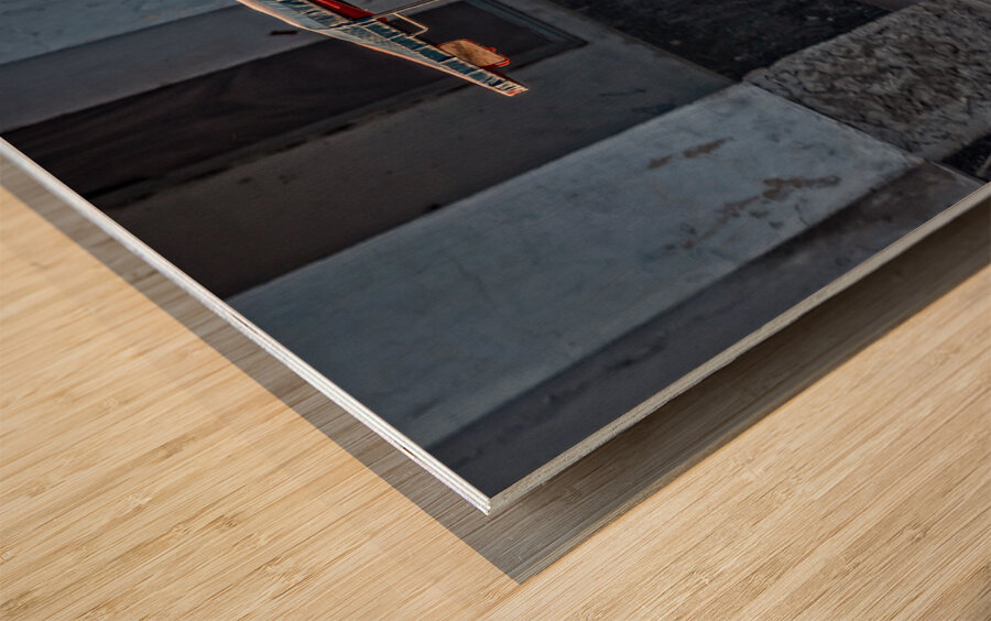 Bicycle Taxi at Golden Hour Impression sur bois