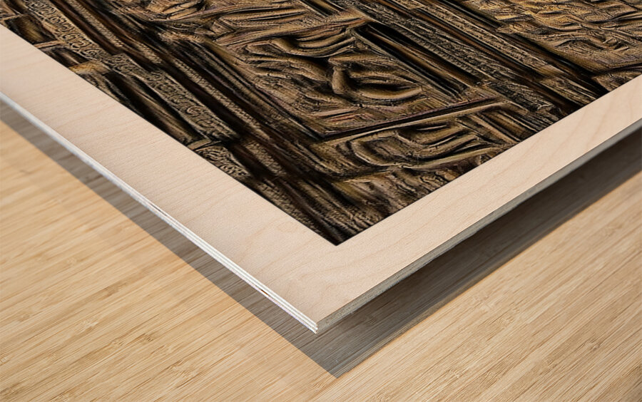 Sacred Carvings Wood print