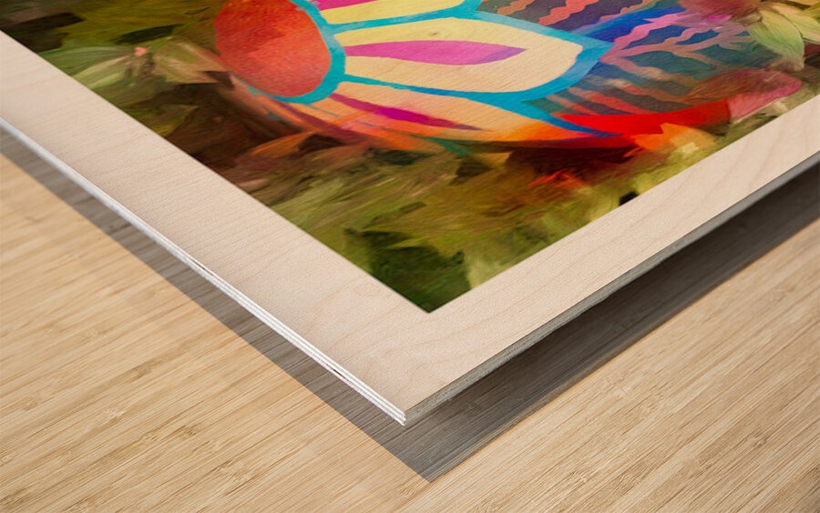 Painted Garden Vase Wood print