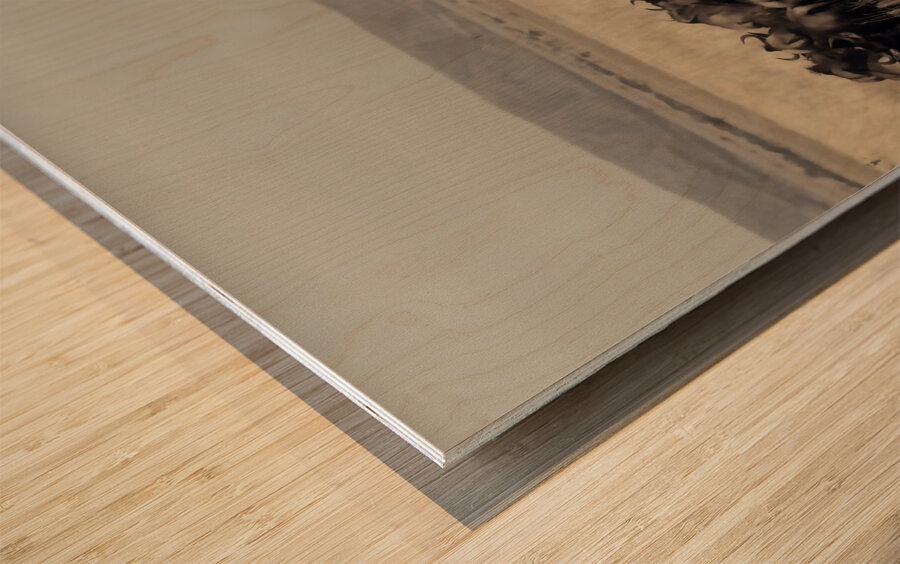 Wildebeest Migration Line Impression sur bois