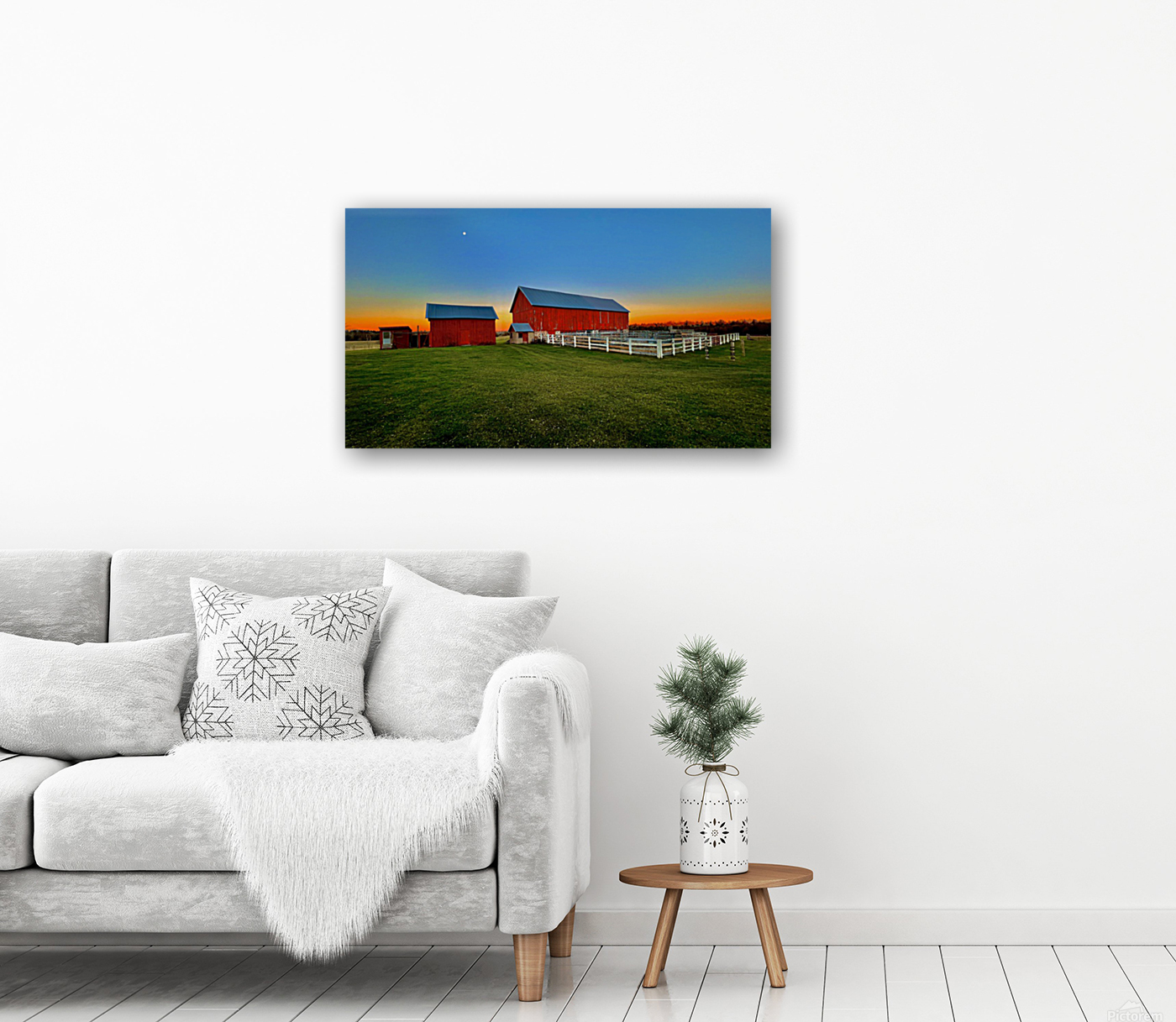 Sunset On The Farm Reproduction
