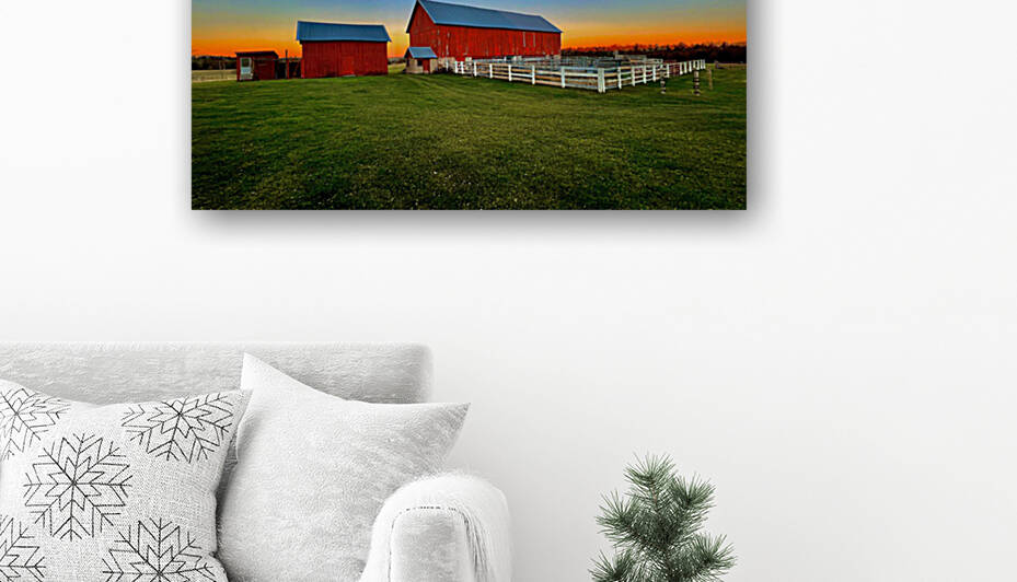 Sunset On The Farm Reproduction