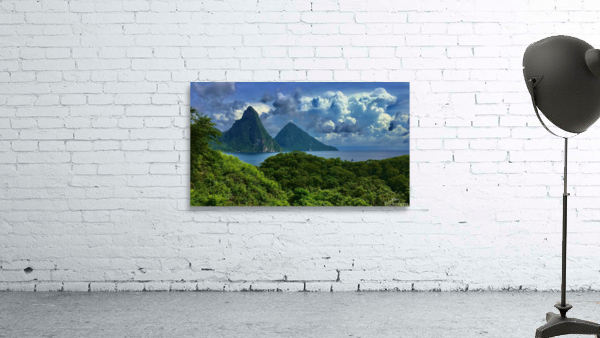 Lingering Clouds Over The Pitons Wall Preview