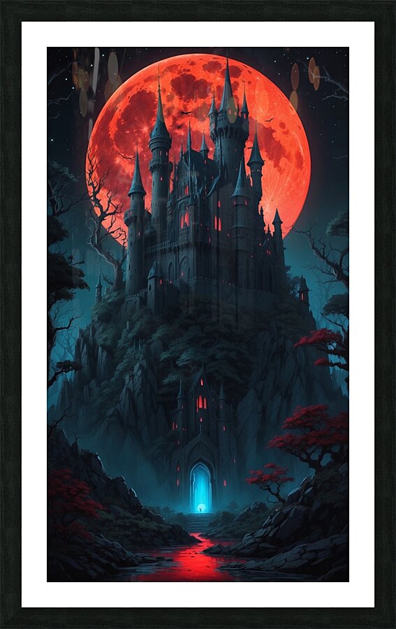 Enchanted Shadows of the Gothic Castle Picture Frame print