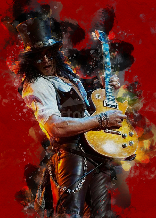 Slash Guitar by Tonny Fajar Wall Art