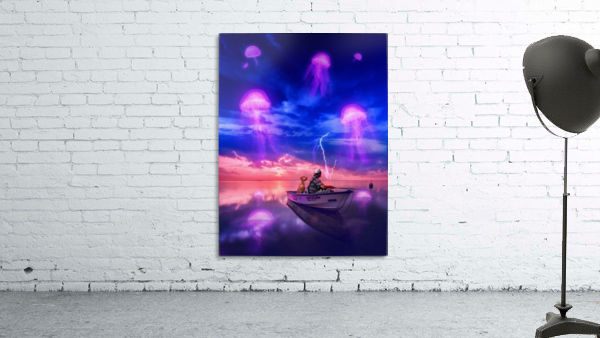 Jellyfish Sunset Wall Preview
