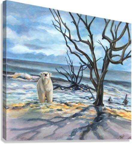 Polar Bear Beach Canvas Print