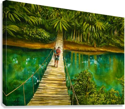 Crossing the Swing Bridge Canvas Print
