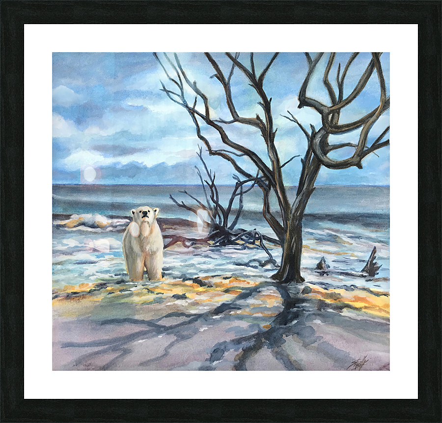 Polar Bear Beach Picture Frame print