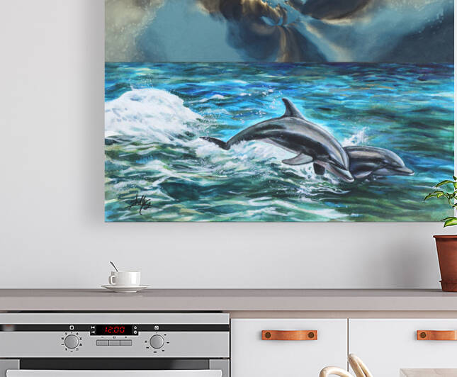 Dolphins in a Storm Vortex by Shelly Leitheiser