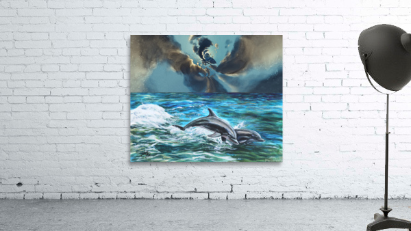 Dolphins in a Storm Vortex Wall Preview
