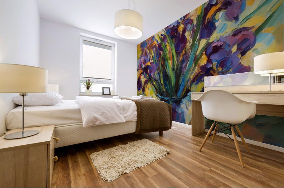 “Violet Abundance: Irises in Bloom” Mural print