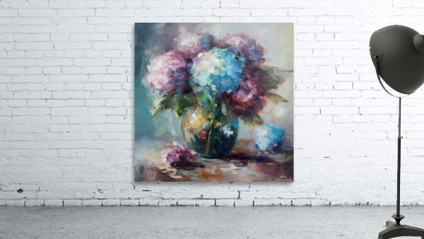 Pastel Hydrangea Serenity Wall Preview
