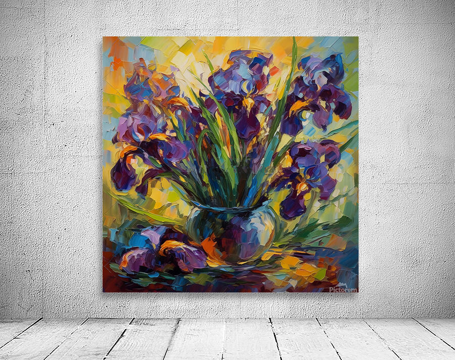 “Violet Abundance: Irises in Bloom” Wall Preview
