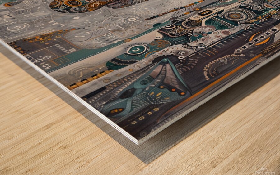 001 AI12 001 AI1 Emotion of vibrantly patterned c Wood print