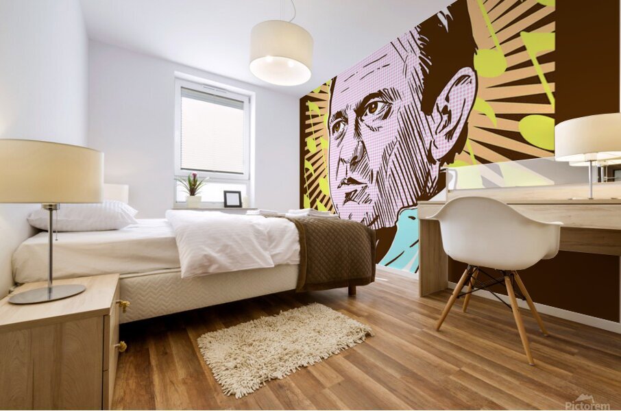 johnny cash Mural print