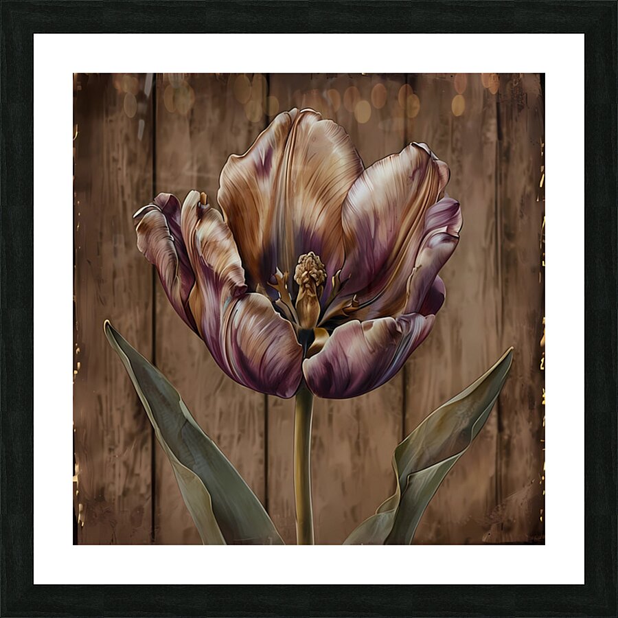 Rustic Tulip Portrait Picture Frame print