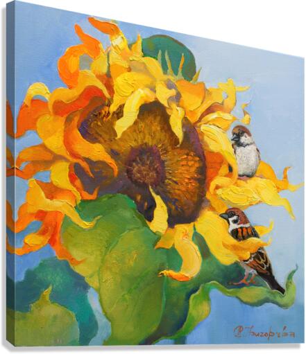 Summer day on Sunflower Canvas Print