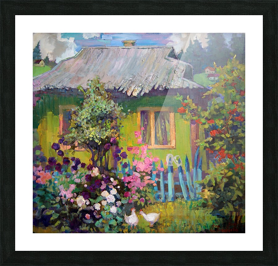 Green hut Picture Frame print